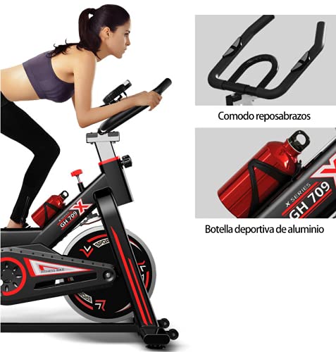 LAZY SPORTS Acobonline Bicicleta Estatica Spinning, Bici Spinning, Bicicleta Profesional para Uso domestico con Monitor Calidad Profesional (Negro).