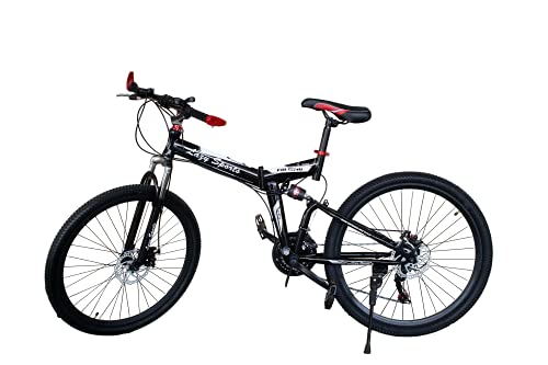 LAZY SPORTS Bicicleta Montaña Plegable con Aluminio Reforzado Ligero (Negro)
