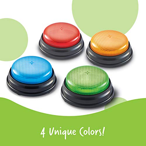 Learning Resources- Botones de Respuesta con luz y Sonido, Set de 4, Color (LER3776)