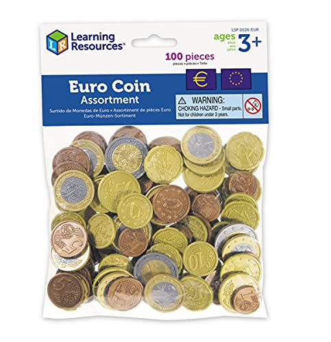 Learning Resources- Set monedas euro, Color surtido (XLR-LSP0026EUR)