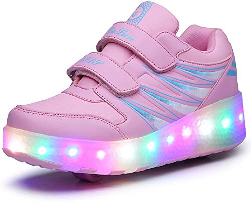 Led Luces Zapatos con Ruedas Dobles para Pequeños Niños y Niña Automática Calzado de Skateboarding Deportes de Exterior Patines en Línea Brillante Mutilsport Aire Libre y Deporte Gimnasia Zapatillas