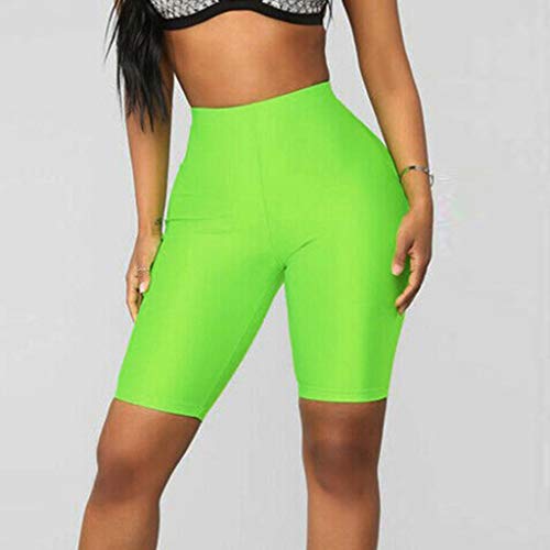 Leggings Mujer Fitness 2020 SHOBDW Moda Bicicleta Yoga Pantalones Cortos Elásticos De Cintura Alta Leggings Deporte Mujer Push Up Casual Pantalones Chandal Mujer Baratos(Verde,S)