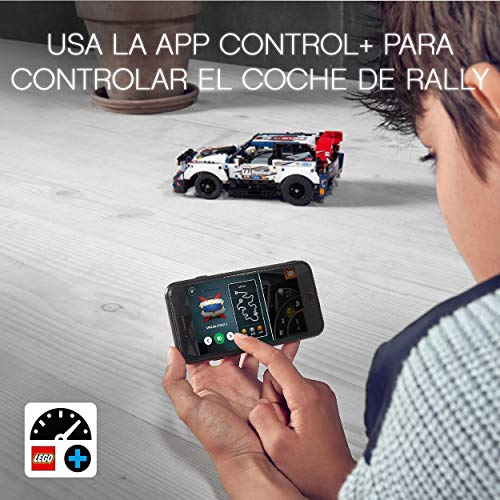 LEGO 42109 Technic Control Coche de Rally Top Gear Controlado por App, Teledirigido para Niños 9 Años, Maqueta para Construir