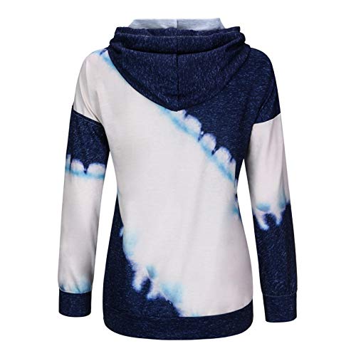 Lenfeshing Sudadera con Capucha Estampada Casual Color Block para Mujer Sudadera de Manga Larga con Cordones Y Estampado de Garras de Gato