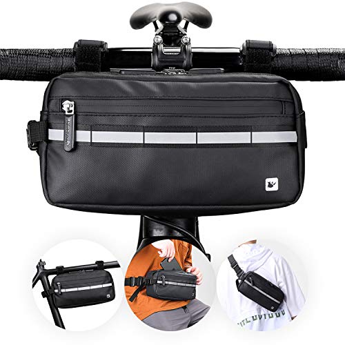 Lepeiqi Bolsa Manillar Bicicleta, Bolsa para Manillar De Bolsa De Manillar Impermeable Multiusos para Bicicleta De MontañA, Carretera, Carreras, Equipo De Ciclismo