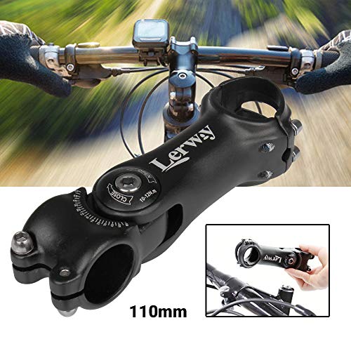 LERWAY Vástago de Manillar para Bicicletas Potencia Elevador de Manillar Accesorios 0~60° Ajustable MTB Bicicletas Adaptador de Manillar Componentes de Aleación de Aluminio (25,4mm)