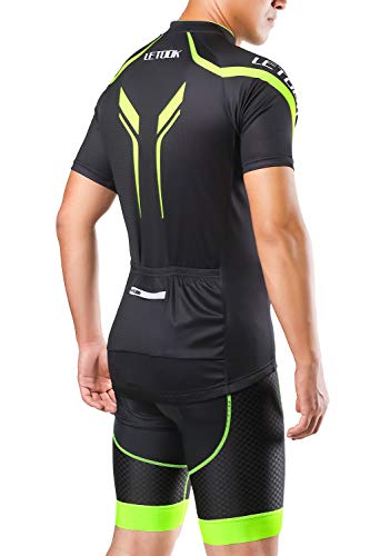 Letook Maillots Ciclismo Hombre Conjunto de Ropa Verano Bicicleta Manga Corta +Pantalones Cortos(Pantalones,XXL)