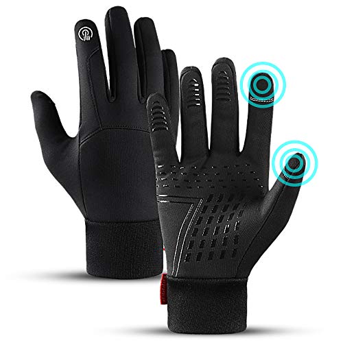 LFES Guantes térmicos de invierno resistentes al viento, impermeables, guantes de pantalla táctil, manoplas antideslizantes para hombres y mujeres, ciclismo al aire libre, caza, escalada