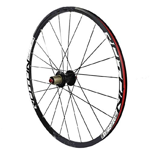 LHHL Juego Ruedas Bicicleta 26"/27.5"/29" MTB Llantas Doble Pared Hub Carbono Rodamiento Sellado Ruedas Bicicleta Freno Disco QR 11 Velocidades 24H (Color : Black, Size : 29")