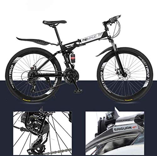 LHQ-HQ 26" Bicicletas de montaña 21Speed ​​de Edad, Estructura de suspensión de Aluminio Ligero Completo, Suspensión Tenedor, Freno de Disco Deportes al Aire Libre de Bicicletas de montaña