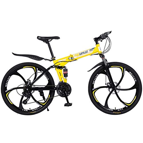 LHQ-HQ 26" Bicicletas de montaña 21Speed ​​de Edad, Estructura de suspensión de Aluminio Ligero Completo, Suspensión Tenedor, Freno de Disco Deportes al Aire Libre de Bicicletas de montaña