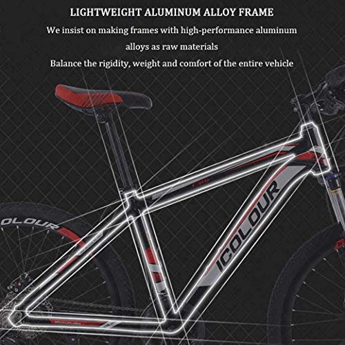 LHQ-HQ 26" Bicicletas de montaña 24Speed ​​de Edad, Estructura de suspensión de Aluminio Ligero Completo, Suspensión Tenedor, Freno de Disco Deportes al Aire Libre de Bicicletas de montaña