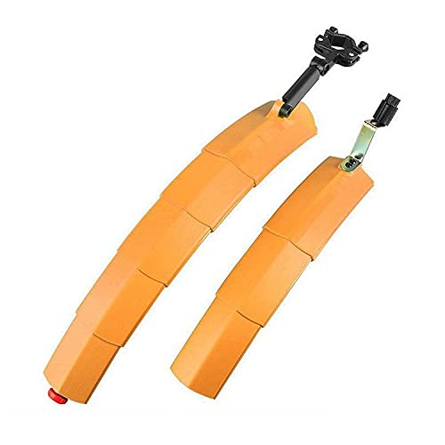 LHSJYG Guardabarros para Bicicletas,Guardabarros Bicicle Bicicleta Telescópico Placen Fender 275 Pulgadas Agua extendida Luz de Cola (Color : Orange)