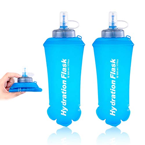 LIBRNTY Soft Flask Botella de Agua Flexible,Soft Flask 500ml,sin BPA, para Corredores,Running Soft Flask Botella,Botella de Agua Deportiva de | Soft Flask para Correr,Running (2pcs)