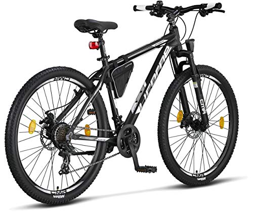 Licorne Bike Bicicleta de montaña prémium para niños, niñas, hombres y mujeres, cambio de 21 velocidades, para hombre, Effect, Niñas, negro/blanco (2 frenos de disco), 27.5 inches