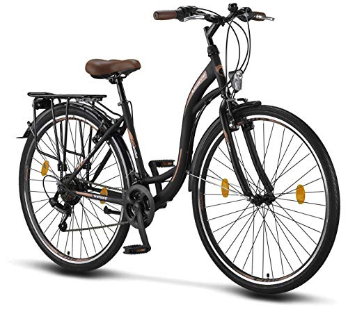 Licorne Bike Stella de 28 Pulgadas, Bicicleta Paseo, Bicicleta para Mujer, Desde 160 cm, luz de Bicicleta, Cambio de Velocidad 21, Bicicleta Urbana para Mujer, Bicicleta para Mujer