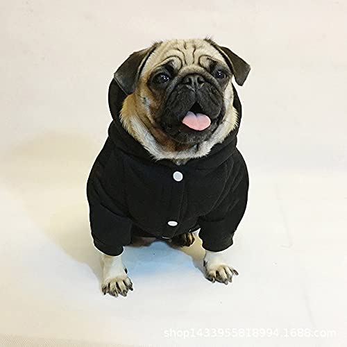 LifeWheel Ropa Perro Sudaderas con Capucha para Perros Abrigo de Invierno Cálido para Perro Sudadera Perro para Ropa de Perro Pequeño Mediano (Negro, L)