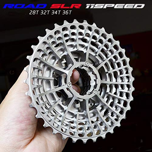 Lijincheng Ruedas Libres Bicicleta de Carretera SLR2 Cassette Ultralight 11 Velocidad 11-28T / 32/34 / 36T CNC 11S Freewheel K7 11V Sprocket HG Sistema para Shimano (Color : 11S 34T SLR2)