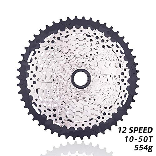 Lijincheng Ruedas Libres MTB Ultimate 12 Velocidad 10-50T L MS Cassette MOINT Bici CASSETE Micro Spline CASSETE 12V K7 PUNTOR para EL Cuerpo DE MS HUB M6100 M7100 M8100 (Color : MS 12s 10 50 Silver)