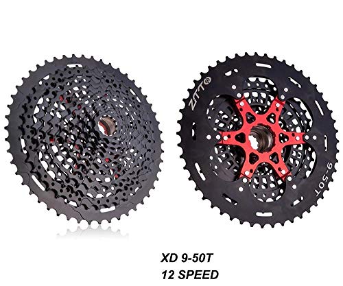 Lijincheng Ruedas Libres Ultraligero MTB 12S 9-50T XD L CASSETE 12 CASSETE DE Velocidad 540G Negro Gris Negro 12V 9-50T CASSETE 12S CASSETE K7 Sprocket (Color : Xd 12s 9 50T)