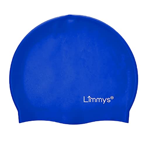 Limmys Gorro Piscina para Niños – Gorro Piscina Niño 100% Silicona – Gorro Piscina Niña – Gorros de Piscina Cómodos, Elásticos y de Calidad – Gorro de Natación Infantil Atractivos (Azul)