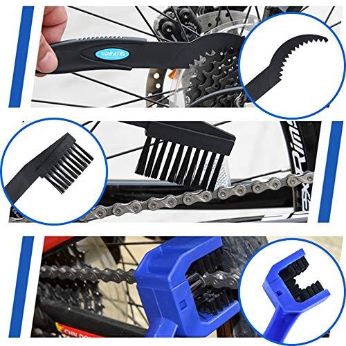 Limpiador de Cadena de Bicicleta Kit, 4 Pcs Herramientas de Limpieza para Bicicleta,Bici Herramienta de Limpieza Rápido accesorios de limpieza profunda para todo tipo de cadenas de bicicleta y MTB