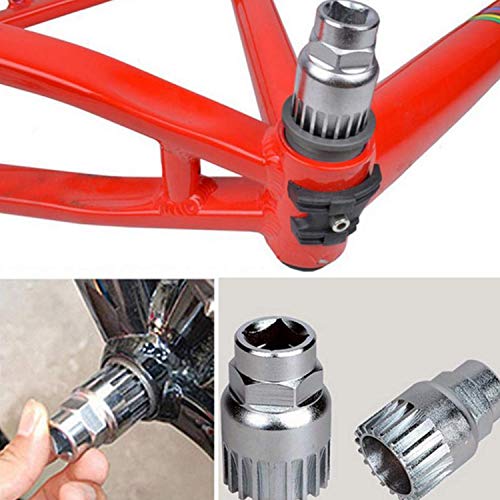 Linseray Juego de Herramientas de reparación de MTB para Bicicletas de Bicicleta de montaña, 4 Piezas de removedor de Soporte Inferior + Interruptor de Cadena de Bicicleta + Extractor de manivela