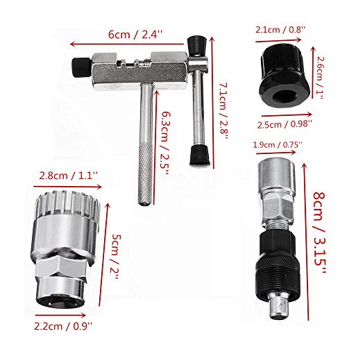 Linseray Juego de Herramientas de reparación de MTB para Bicicletas de Bicicleta de montaña, 4 Piezas de removedor de Soporte Inferior + Interruptor de Cadena de Bicicleta + Extractor de manivela