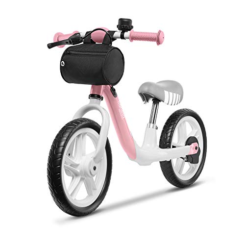 LIONELA Arie Bicicleta de equilibrio Para niños de hasta 30 kg Ruedas de 12 pulgadas Freno de mano Manillar y sillín ajustables y cómodos Cinturón para transporte