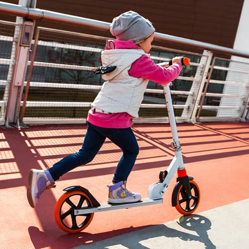 Lionelo Luca Trotinette Enfant et Adultes Jusqu White/Orange, Unisex-Youth, Multicolor, 22