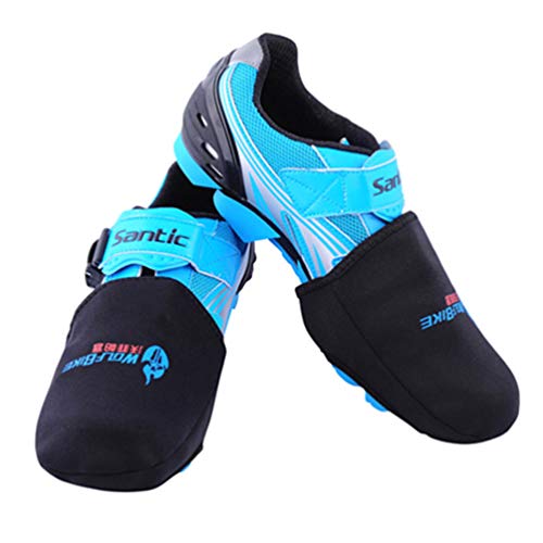 LIOOBO Cubierta de Zapatos de Ciclismo cubrebotas de Bicicleta Cubierta de Media Zapato de protección contra el Viento a Prueba de Viento de Invierno para Exteriores 1 par (Negro)