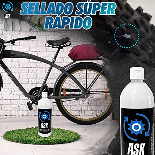 Liquido Antipinchazos Bicicleta 1000 ml - Liquido Sellante Tubeless MTB - Repara Rapida Accion de Pinchazo Neumatico Bicicleta Electrica Bote 1Litro