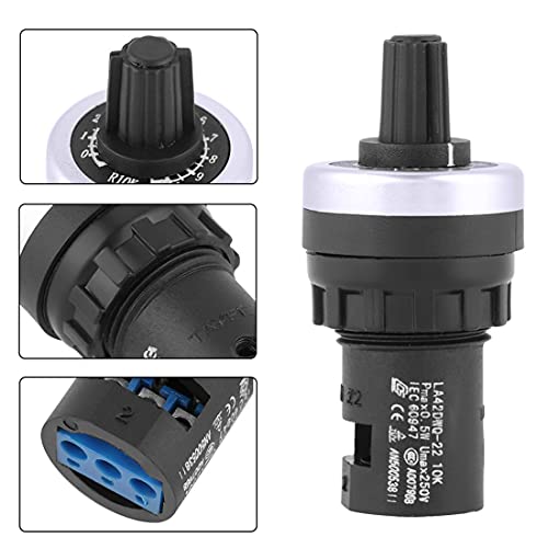 Litensh LA42DWQ 22mm 10k gobernador potenciómetro rotativo Pot inversor resistencia variable velocidad potenciómetro interruptor, 10 K ohmios