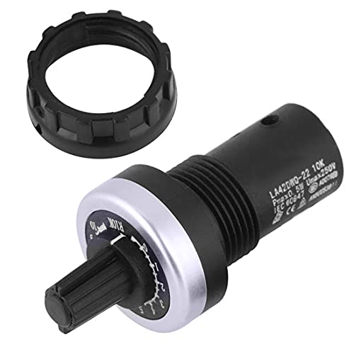 Litensh LA42DWQ 22mm 10k gobernador potenciómetro rotativo Pot inversor resistencia variable velocidad potenciómetro interruptor, 10 K ohmios