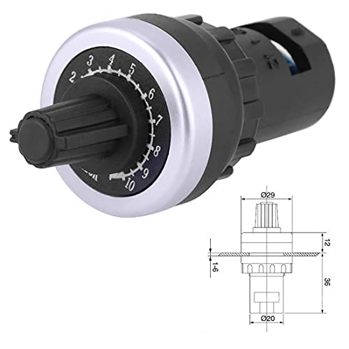 Litensh LA42DWQ 22mm 10k gobernador potenciómetro rotativo Pot inversor resistencia variable velocidad potenciómetro interruptor, 10 K ohmios