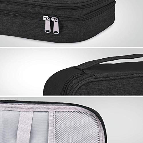 LIVACASA Bolsa de Viaje Cable Organizador Estuche para Eléctricas Accesesorios Impermeable Portatíl para Cables Cargador Bolsillo Negro