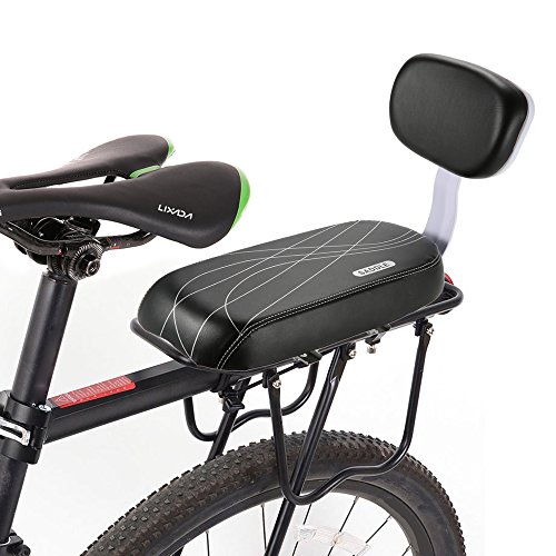 Lixada Asiento Trasero para Bicicleta para Niños. Seguro. Acolchado Suave con Espaldar (Cojín)