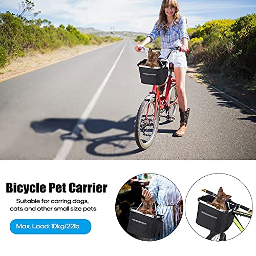 Lixada Cesta Bicicleta Delantera Plegable Desmontable Cesta Multifuncional para Mascotas Compras Camping Excursión Picnic