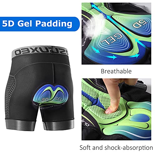 Lixada Ciclismo Ropa interior acolchada 5D Gel acolchado Pantalones cortos de bicicleta de secado rápido antideslizante MTB bicicleta Riding Shorts