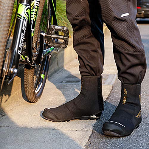 Lixada Cubrezapatos/Fundas para Pies Impermeables, Fundas para Zapatos con Bloqueo de Ciclismo de Invierno, Botas de Bicicleta de Montaña Calzado de Lana Cálida