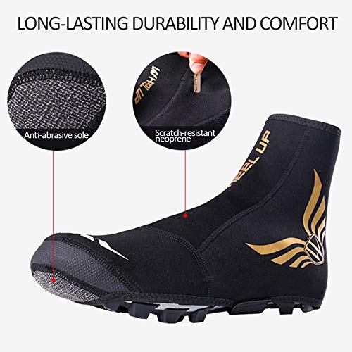 Lixada Cubrezapatos/Fundas para Pies Impermeables, Fundas para Zapatos con Bloqueo de Ciclismo de Invierno, Botas de Bicicleta de Montaña Calzado de Lana Cálida