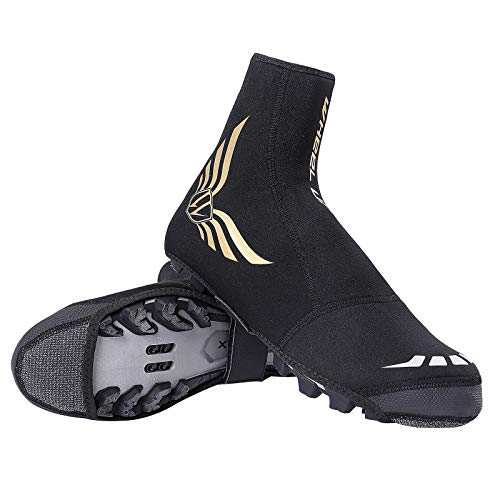 Lixada Cubrezapatos/Fundas para Pies Impermeables, Fundas para Zapatos con Bloqueo de Ciclismo de Invierno, Botas de Bicicleta de Montaña Calzado de Lana Cálida