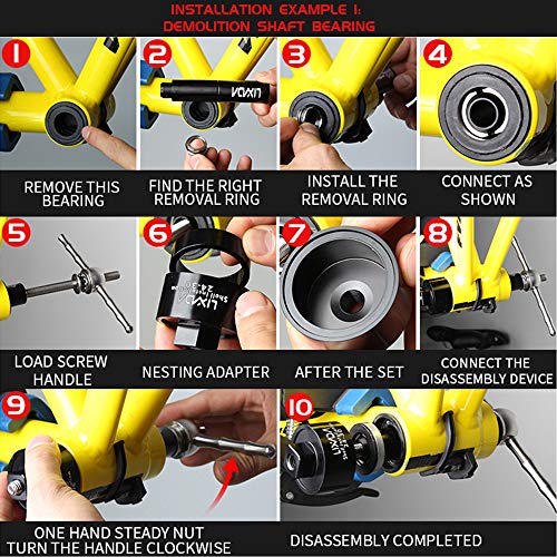 Lixada Kit de Herramientas de Extracción y Instalación para Soporte Inferior de Bicicleta Removedor de Pedalier de Bicicleta para BB86/BB30/BB91/BB92/PF30