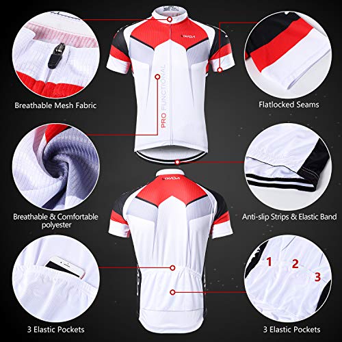 Lixada Maillots de Ciclismo Hombres Camiseta y Pantalones Cortos de Ciclismo Conjunto de Ropa Para Ciclismo Al Aire Libre