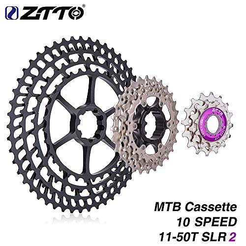 Lixada MTB 10/11 Speed Cassette 11-50T Amplia Relación Ultra Luz 350g CNC Rueda Libre Bicicleta de Montaña Piezas (10 Speed)