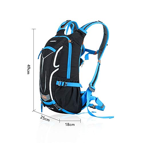 Lixxada Mochila de Ciclismo Impermeable 18L Unisexo Respirable Ultraligero con Cubierta de Lluvia Mochila de Hombro para Ciclismo Montañismo Viajes