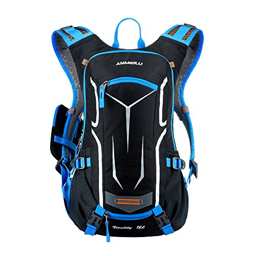 Lixxada Mochila de Ciclismo Impermeable 18L Unisexo Respirable Ultraligero con Cubierta de Lluvia Mochila de Hombro para Ciclismo Montañismo Viajes