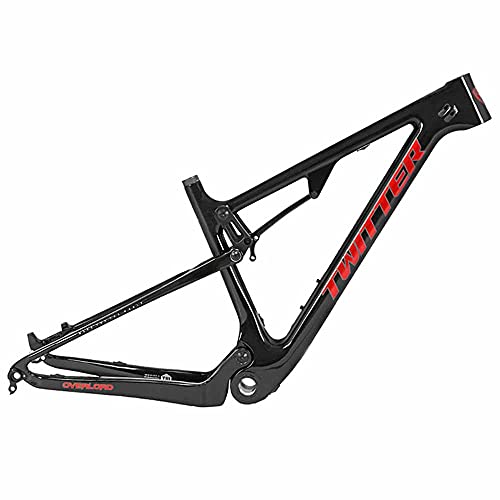 LJHBC Cuadros de Bicicleta Cuadro de Bicicleta de montaña de Cola Suave de Fibra de Carbono 27.5 / 29er Bicicleta de Descenso Todoterreno BSA73 Competición al Aire Libre S(Size:29x17in,Color:Negro)