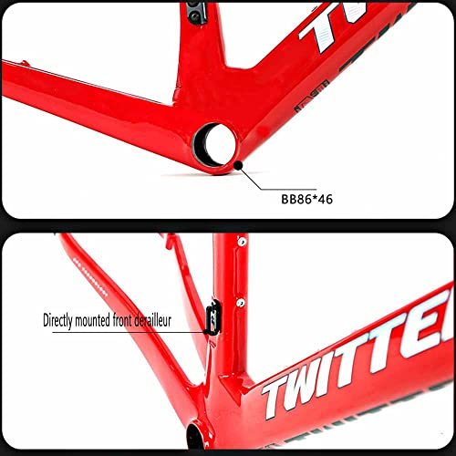 LJHBC Cuadros de Bicicleta Fibra de Carbono T800 998g de Peso Súper Ligero Cuadro de Freno de Disco de Carretera 700C Varios tamaños (Color : Yellow, Size : 52cm)