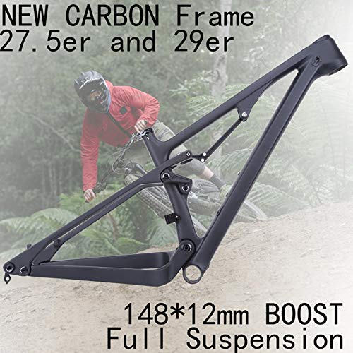 LJHBC Cuadros de Bicicleta T800 Cuadro de Bicicleta de montaña con suspensión de Fibra de Carbono 148x12mm Impulsar la suspensión Total Accesorios para Bicicletas 27,5 / 29ER